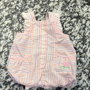 Vintage Carter's Pastel Striped Baby Romper